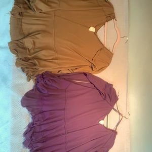 2 Free People women’s long sleeve/thumb holes flowing tunic tops  size med